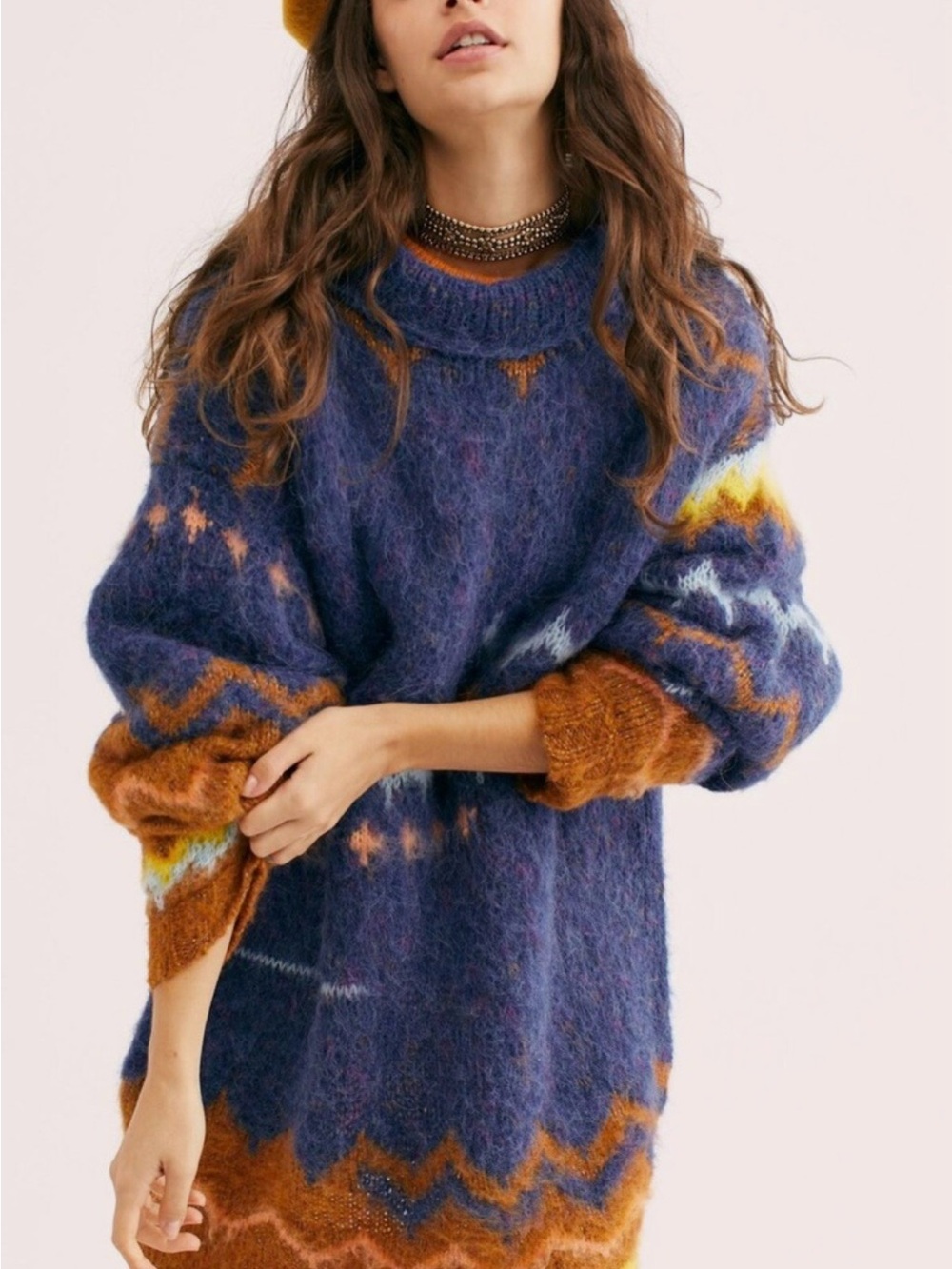 FREE PEOPLE SHIMMERING CLIFFS ALPACA WOOL PULLOVER SWEATER